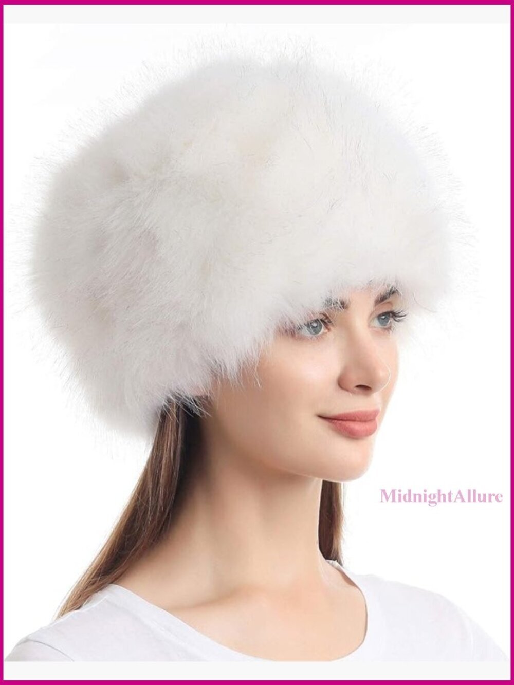Women's Faux Fur Winter Hat Stretch Cossack Russian Style Warm Cap